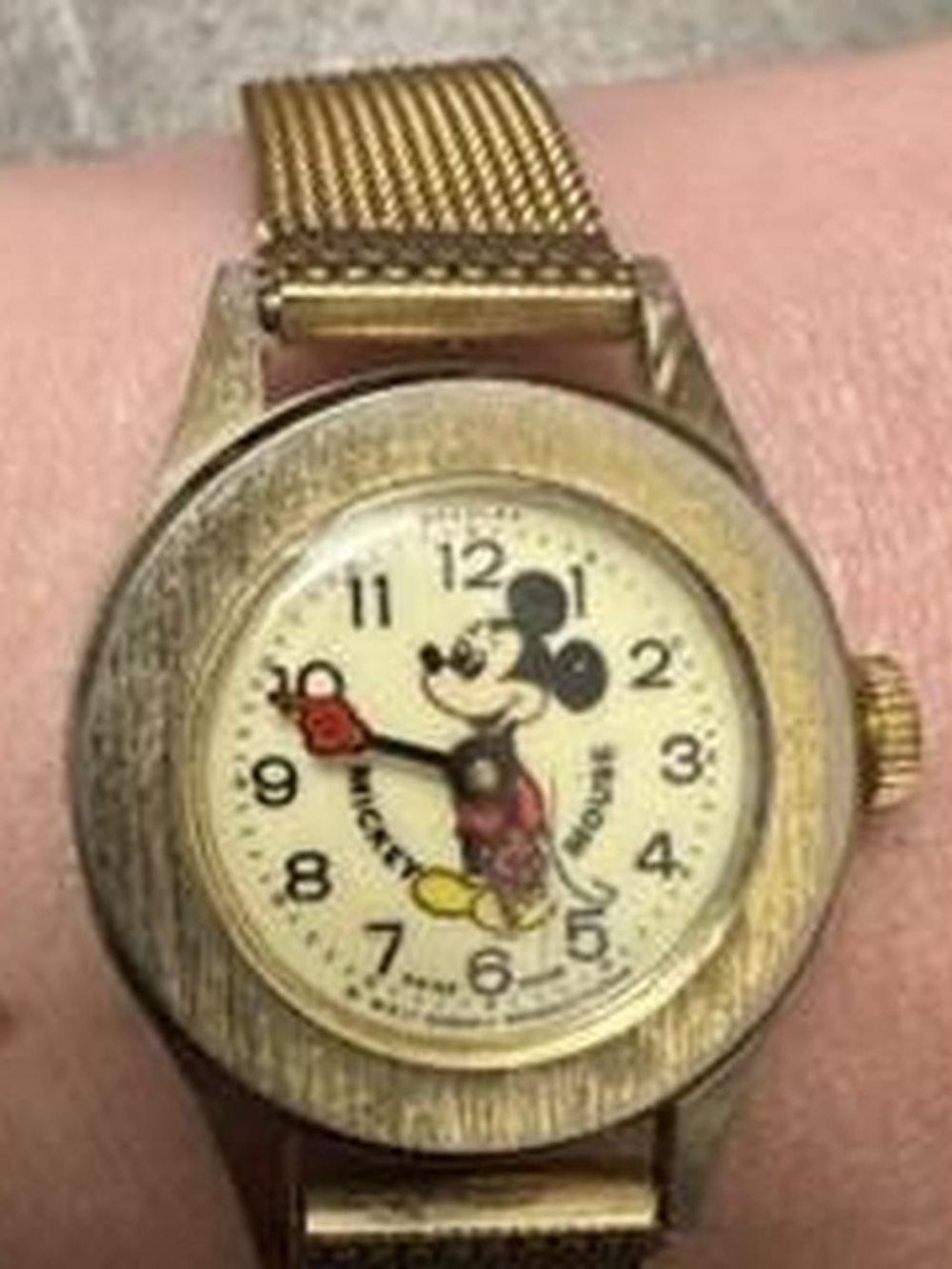 Vintage Disney Mickey Mouse Gold-Color Watch